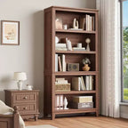 Bibliothèque moderne à 5 niveaux en bois de 180 cm, étagères réglables, étagère de présentation robuste sur pied pour petits espaces, appartement, bureau, chambre à coucher
