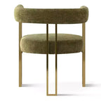 Ensemble de salle à manger extensible 47-83 pour 6 personnes, table en bois naturel et 6 chaises de salle à manger en chenille rembourrée avec pieds en métal-Panipeachy