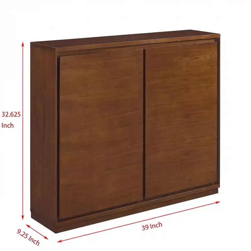 JVNOXK Buffet moderne de style Mid-Century de 39 pouces avec deux trous de sortie, adapté au salon ou à la cuisine, avec espace de rangement, Noyer