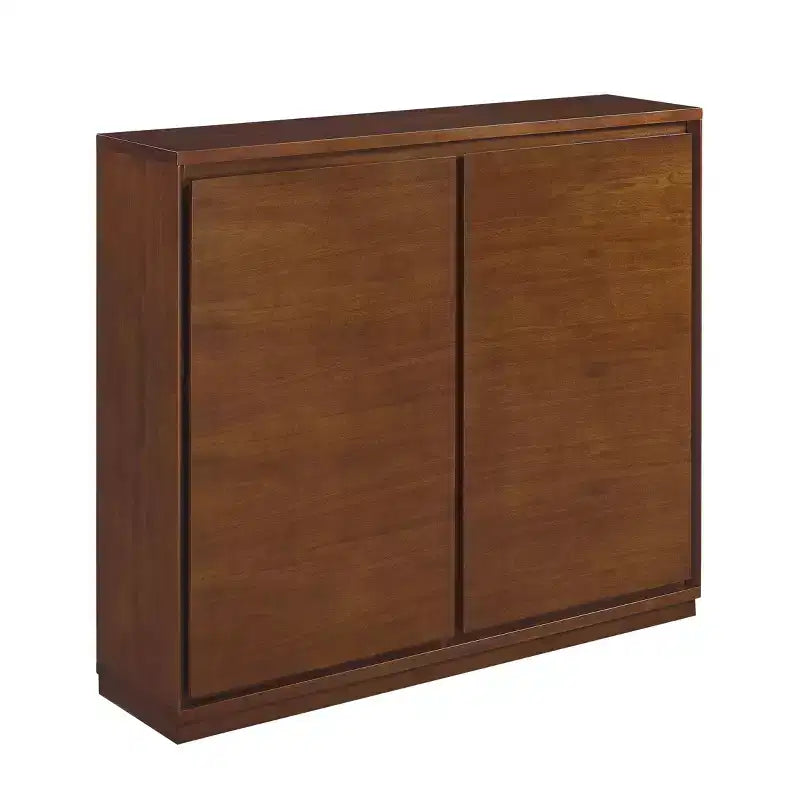 JVNOXK Buffet moderne de style Mid-Century de 39 pouces avec deux trous de sortie, adapté au salon ou à la cuisine, avec espace de rangement, Noyer