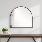 HomeRoots 29 Miroir d'appoint encadré en métal noir avec arche