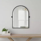 HomeRoots 36" miroir d'appoint inclinable encadré en métal noir avec arc