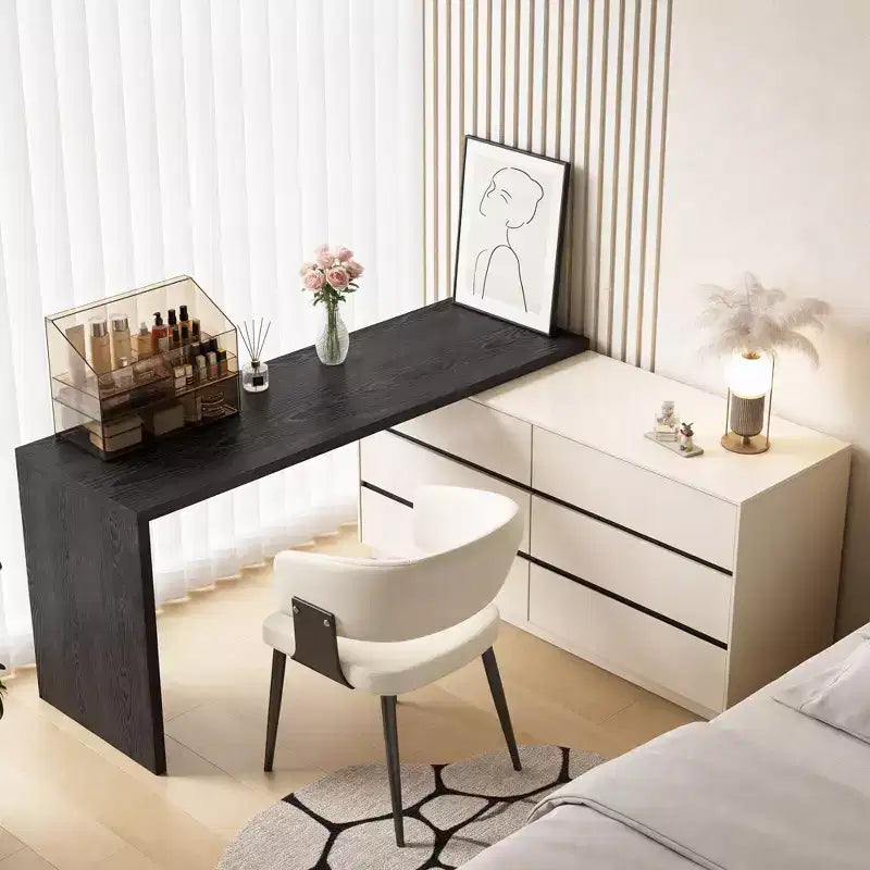 Gaoyangjiaju Bureau de direction moderne en L de 153,5 cm avec rangement 6 tiroirs - Finition bicolore