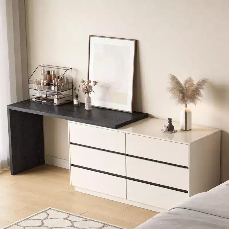 Gaoyangjiaju Bureau de direction moderne en L de 153,5 cm avec rangement 6 tiroirs - Finition bicolore