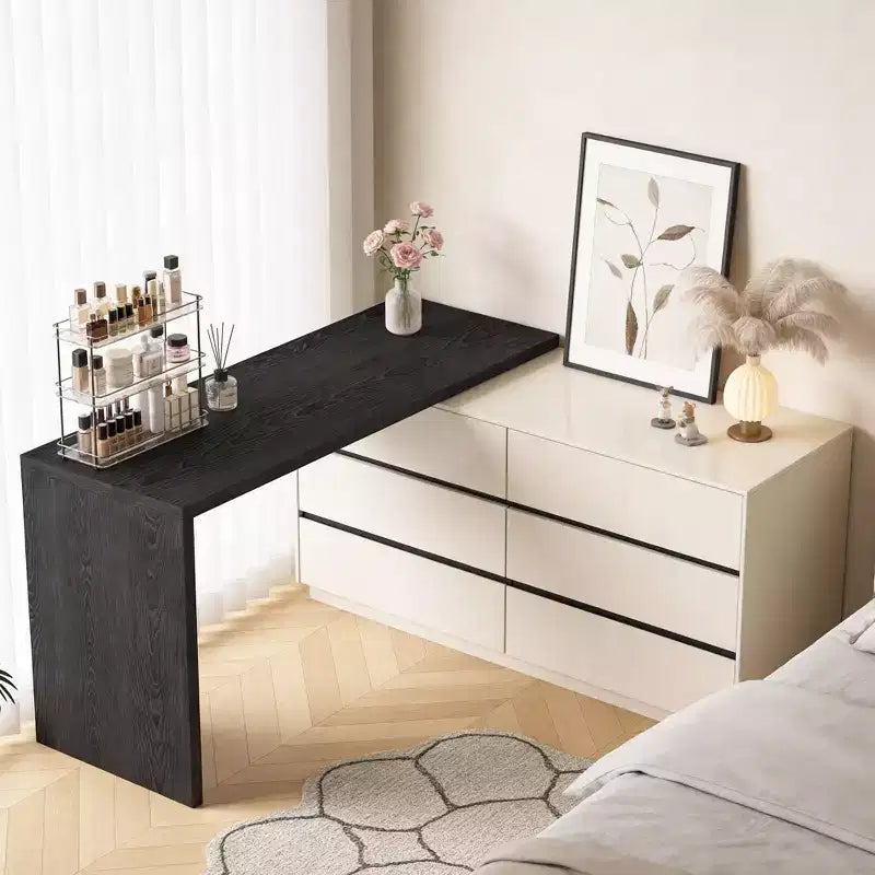 Gaoyangjiaju Bureau de direction moderne en L de 153,5 cm avec rangement 6 tiroirs - Finition bicolore