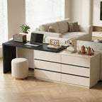 Gaoyangjiaju Bureau de direction moderne en L de 153,5 cm avec rangement 6 tiroirs - Finition bicolore