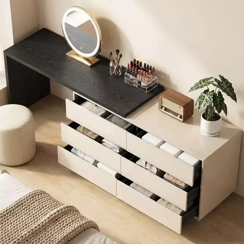 Gaoyangjiaju Bureau de direction moderne en L de 153,5 cm avec rangement 6 tiroirs - Finition bicolore