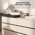 Gaoyangjiaju Bureau de direction moderne en L de 153,5 cm avec rangement 6 tiroirs - Finition bicolore