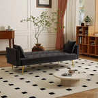 Canapé inclinable moderne en velours avec dossier réglable à 3 positions, canapé-lit convertible pour petits salons ou chambres d'amis-Panipeachy