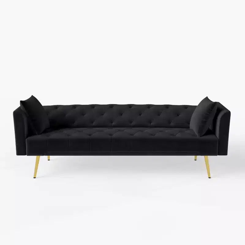 Canapé inclinable moderne en velours avec dossier réglable à 3 positions, canapé-lit convertible pour petits salons ou chambres d'amis-Panipeachy