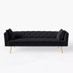 Canapé inclinable moderne en velours avec dossier réglable à 3 positions, canapé-lit convertible pour petits salons ou chambres d'amis-Panipeachy