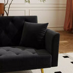 Canapé inclinable moderne en velours avec dossier réglable à 3 positions, canapé-lit convertible pour petits salons ou chambres d'amis-Panipeachy