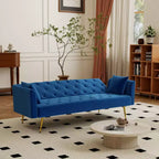Canapé inclinable moderne en velours avec dossier réglable à 3 positions, canapé-lit convertible pour petits salons ou chambres d'amis-Panipeachy