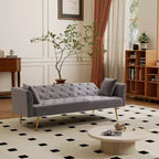 Canapé inclinable moderne en velours avec dossier réglable à 3 positions, canapé-lit convertible pour petits salons ou chambres d'amis-Panipeachy