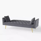 Canapé inclinable moderne en velours avec dossier réglable à 3 positions, canapé-lit convertible pour petits salons ou chambres d'amis-Panipeachy