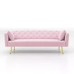 Canapé inclinable moderne en velours avec dossier réglable à 3 positions, canapé-lit convertible pour petits salons ou chambres d'amis-Panipeachy