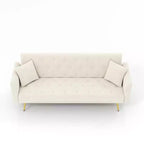 Canapé inclinable moderne en velours avec dossier réglable à 3 positions, canapé-lit convertible pour petits salons ou chambres d'amis-Panipeachy