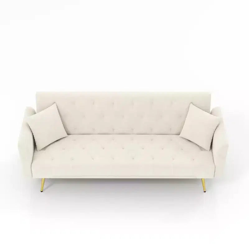 Canapé inclinable moderne en velours avec dossier réglable à 3 positions, canapé-lit convertible pour petits salons ou chambres d'amis-Panipeachy