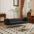 Canapé inclinable moderne en velours avec dossier réglable à 3 positions, canapé-lit convertible pour petits salons ou chambres d'amis-Panipeachy