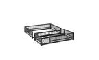 Bellemave Lit Superposé au Sol Jumeau XL sur Grand Lit avec Échelle et Barrières de Sécurité, Lit Superposé au Sol en Métal avec Design Détachable, Facile à Assembler, Noir