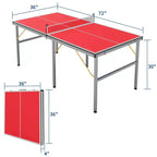 Table de ping-pong portable 180x90 cm pour intérieur et extérieur - Comprend filet, 2 raquettes et 3 balles - Table de jeu professionnelle pour adultes et adolescents