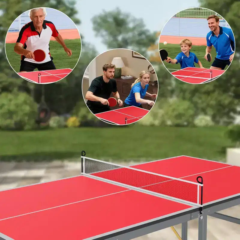 Table de ping-pong portable 180x90 cm pour intérieur et extérieur - Comprend filet, 2 raquettes et 3 balles - Table de jeu professionnelle pour adultes et adolescents