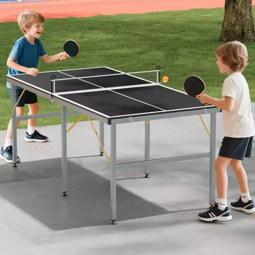 Table de ping-pong portable 180x90 cm pour intérieur et extérieur - Comprend filet, 2 raquettes et 3 balles - Table de jeu professionnelle pour adultes et adolescents