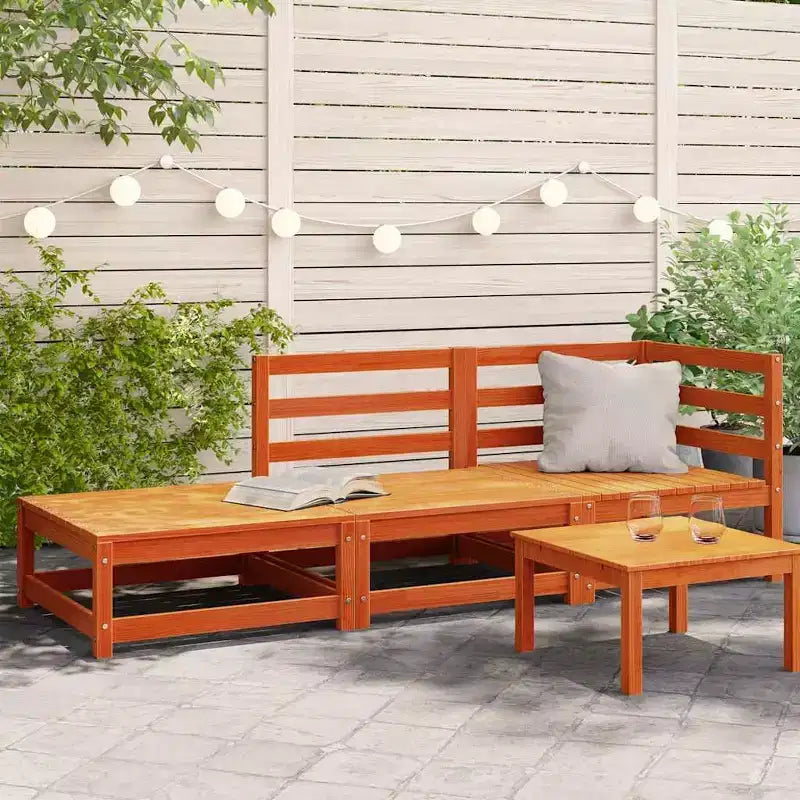 vidaXL Salon de jardin en acacia massif et polyester Naturel