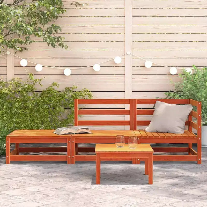 vidaXL Salon de jardin en acacia massif et polyester Naturel
