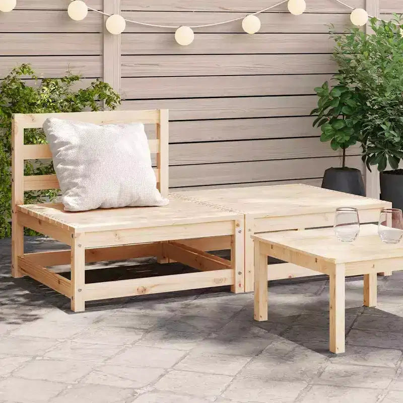 vidaXL Salon de jardin en acacia massif et polyester Naturel
