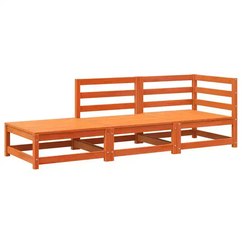 vidaXL Outdoor Sofa Set Solid Acacia Wood and Polyester Natural