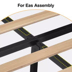Cadre de lit Dyonery Queen, lit plateforme rembourré avec tête de lit en lin de 55 pouces, aucun sommier tapissier requis, lattes en bois robustes, assemblage facile et silencieux