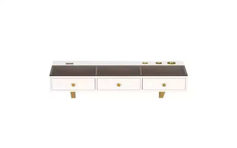 Étagère flottante JVNOXK de 47 po avec tiroir, coiffeuse murale multifonctionnelle, bureau mural, convient aux chambres à coucher, beige clair