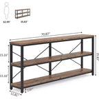 Console, Table d'appoint à 3 niveaux avec cadre en métal