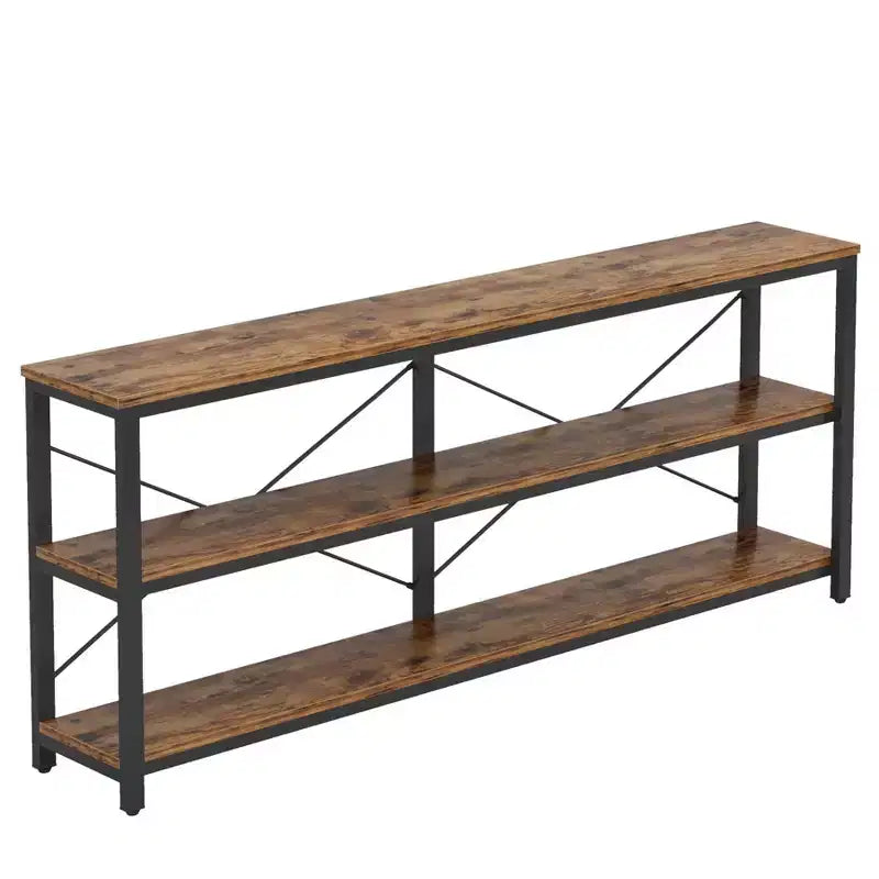 Console, Table d'appoint à 3 niveaux avec cadre en métal