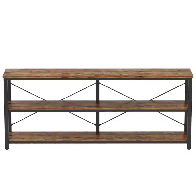 Console, Table d'appoint à 3 niveaux avec cadre en métal