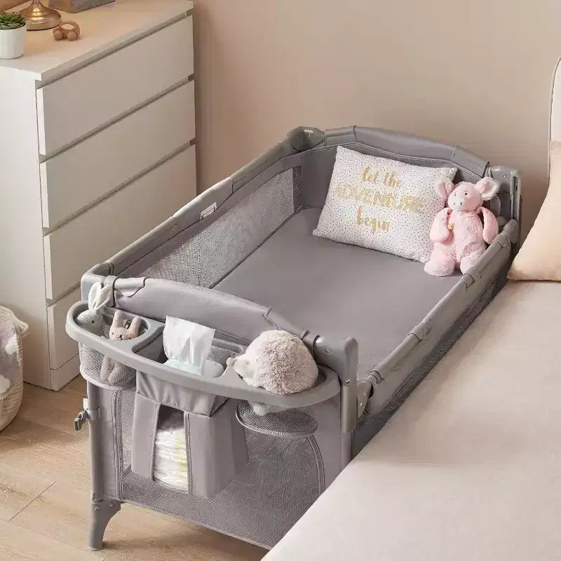 Moïse 3 en 1 pour bébé, Cododo, Table à langer, Lit bébé avec moustiquaire détachable et espace de rangement inférieur pour nouveau-nés et tout-petits