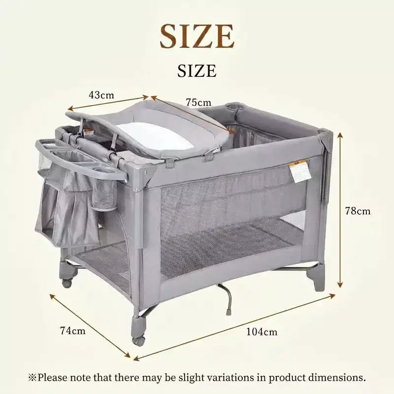Moïse 3 en 1 pour bébé, Cododo, Table à langer, Lit bébé avec moustiquaire détachable et espace de rangement inférieur pour nouveau-nés et tout-petits