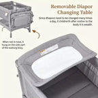 Moïse 3 en 1 pour bébé, Cododo, Table à langer, Lit bébé avec moustiquaire détachable et espace de rangement inférieur pour nouveau-nés et tout-petits