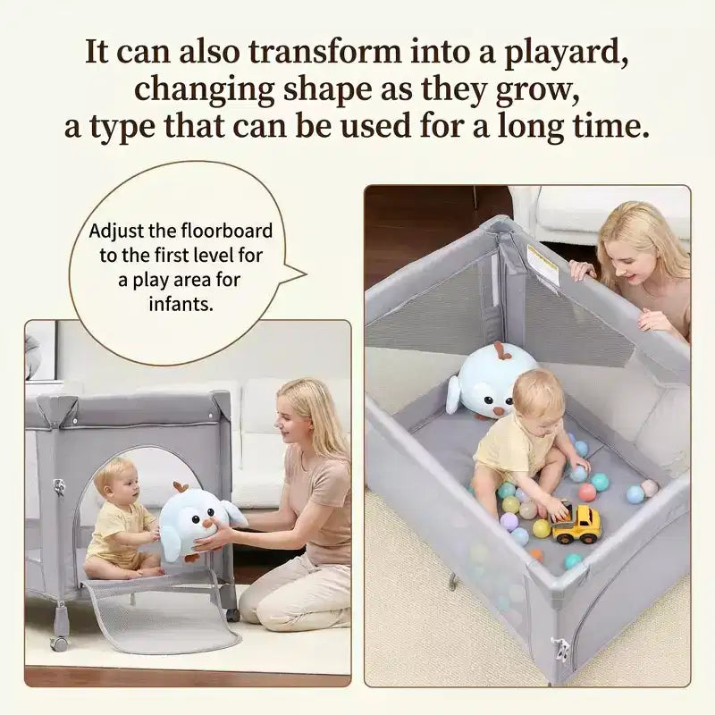 Moïse 3 en 1 pour bébé, Cododo, Table à langer, Lit bébé avec moustiquaire détachable et espace de rangement inférieur pour nouveau-nés et tout-petits