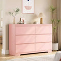 6-Drawer Dresser, Simply Modern Chest of Drawers for Bedroom, Pink