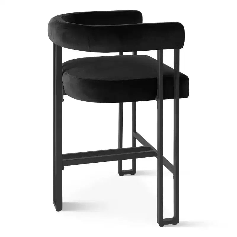 Lot de 6 tabourets de bar modernes de 61 cm de hauteur de comptoir avec dossier et accoudoirs, tabourets de comptoir rembourrés en velours pour îlot de cuisine ou bar-Panipeachy