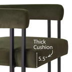 Lot de 6 tabourets de bar modernes de 61 cm de hauteur de comptoir avec dossier et accoudoirs, tabourets de comptoir rembourrés en velours pour îlot de cuisine ou bar-Panipeachy