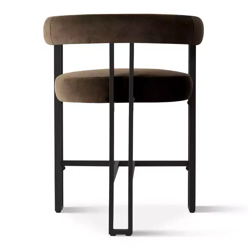 Lot de 6 tabourets de bar modernes de 61 cm de hauteur de comptoir avec dossier et accoudoirs, tabourets de comptoir rembourrés en velours pour îlot de cuisine ou bar-Panipeachy