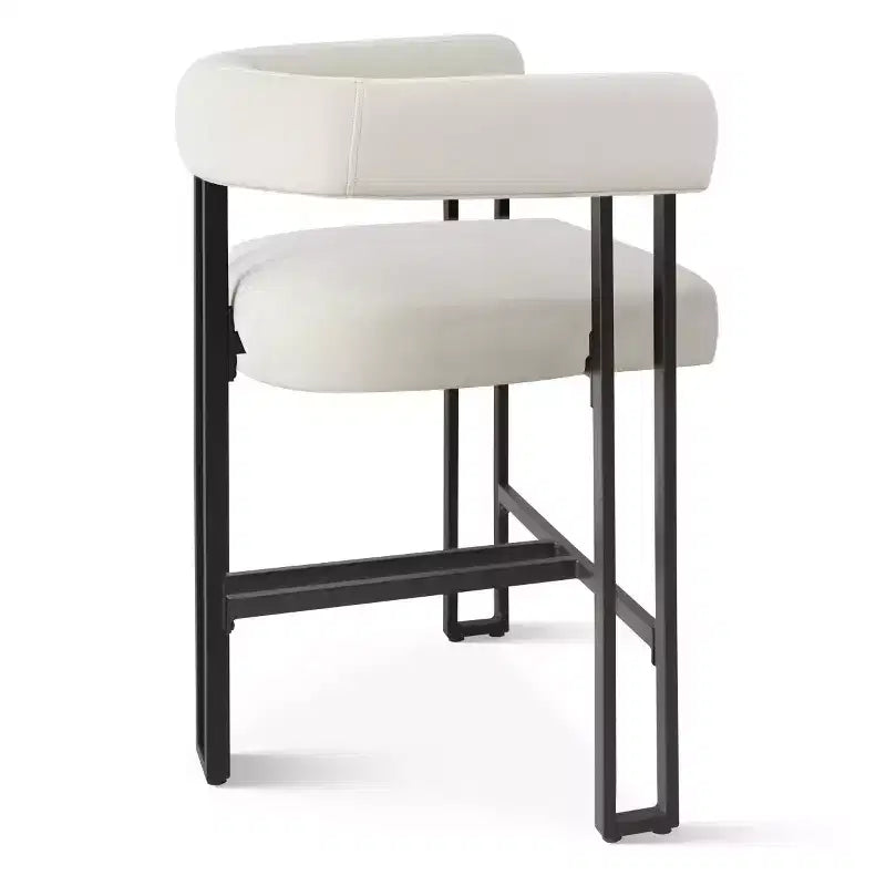 Lot de 6 tabourets de bar modernes de 61 cm de hauteur de comptoir avec dossier et accoudoirs, tabourets de comptoir rembourrés en velours pour îlot de cuisine ou bar-Panipeachy