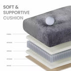 Canapé d'angle modulable 4 places en U Ora Maison 118 avec 2 poufs et table d'appoint pliable