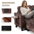 Canapé d'angle modulable 4 places en U Ora Maison 118 avec 2 poufs et table d'appoint pliable
