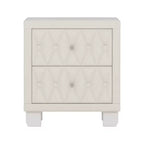 Table de chevet élégante en velours avec 2 tiroirs, table de chevet capitonnée avec poignées en cristal pour chambre ou salon - Panipeachy