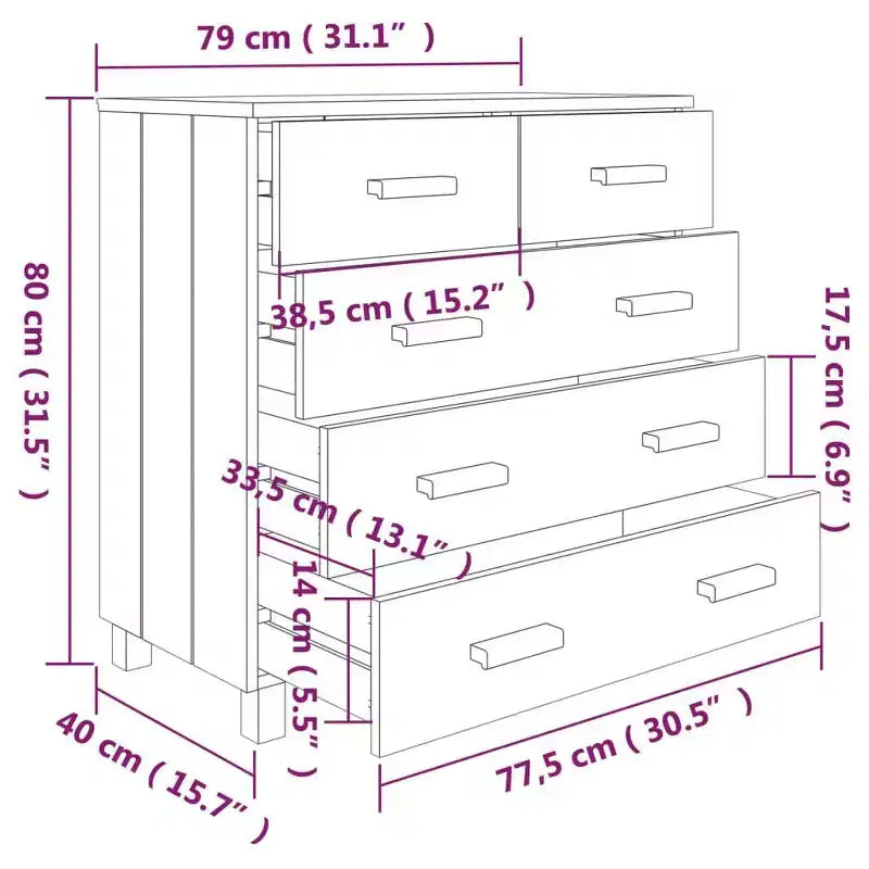 Buffet en bois moderne avec de nombreux rangements - Disponible dans de nombreuses couleurs