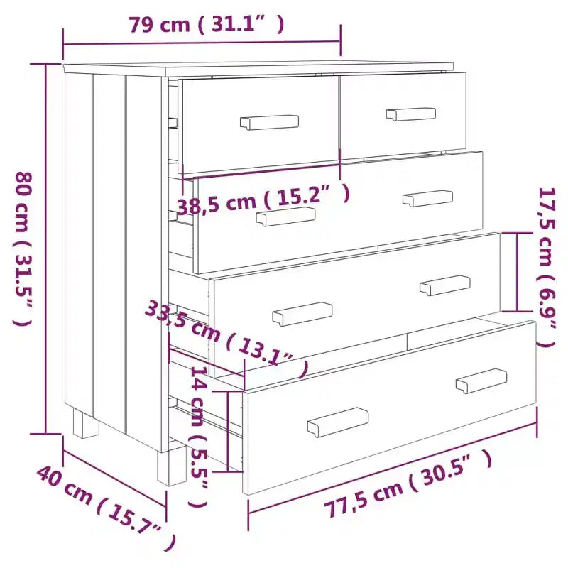 Buffet en bois moderne avec de nombreux rangements - Disponible dans de nombreuses couleurs